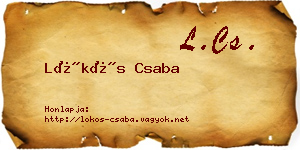 Lökös Csaba névjegykártya